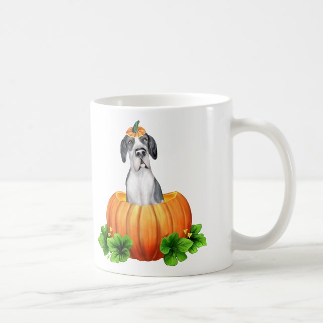 Caneca De Café Grande Dane Halloween Fawn/Mantle costume de UC (Direita)
