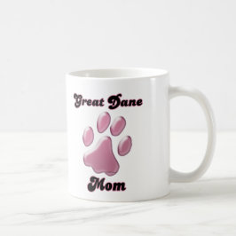 Caneca De Café Grande Dane Mãe Rosa Pawprint
