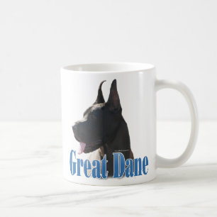 Caneca De Café Grande Dane (preto) Nome