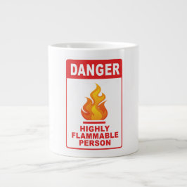 Caneca De Café Grande Danger Highly Flammable Person