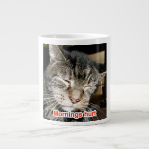 Caneca De Café Grande Dano das manhãs com o "capitão" o FIV+ Gato
