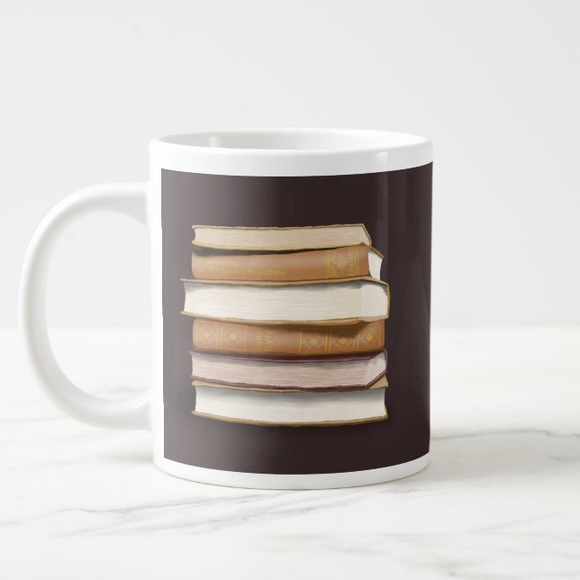 Caneca De Café Grande Dark Academia Antique Books (Esquerda)
