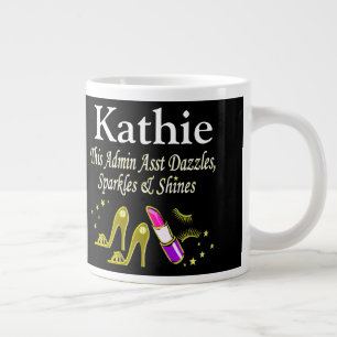 CANECA DE CAFÉ GRANDE DAZZLING ADMIN ASST DOURADO CUSTOMIZADO MUG