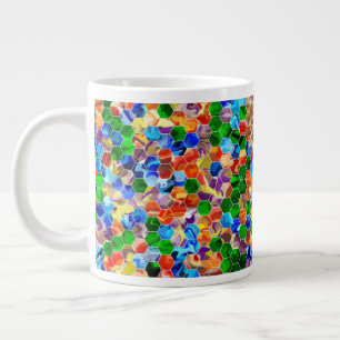 Caneca De Café Grande De Igual Modo Hexágonos Horizontais Rodam 20oz Mu