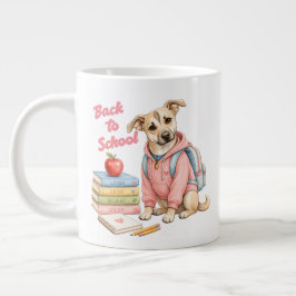 Caneca De Café Grande De Volta à Escola com Lina