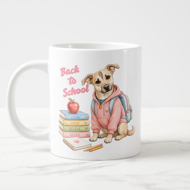 Caneca De Café Grande De Volta à Escola com Lina (Esquerda)