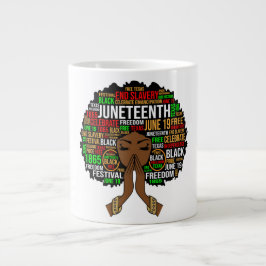 Caneca De Café Grande Décima sexta-feira, mês da história negra, kwanza,