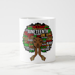 Caneca De Café Grande Décima sexta-feira, mês da história negra, kwanza,