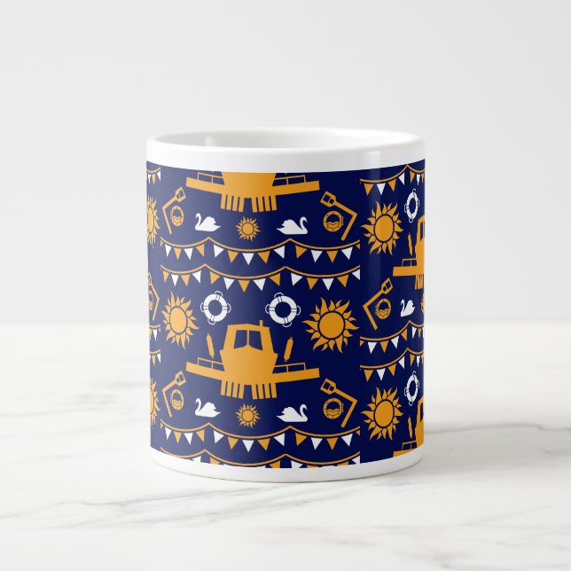 Caneca De Café Grande Decoração E Presentes De Narrowboat (Frente)