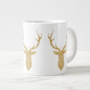 Caneca De Café Grande Dedos de Natal Dourados