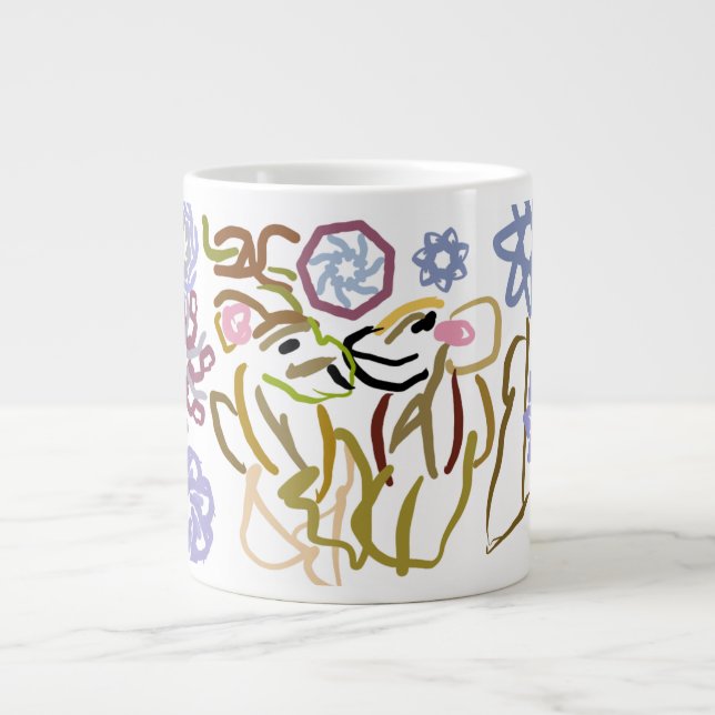 Caneca De Café Grande Deer's winter lover  (Frente)