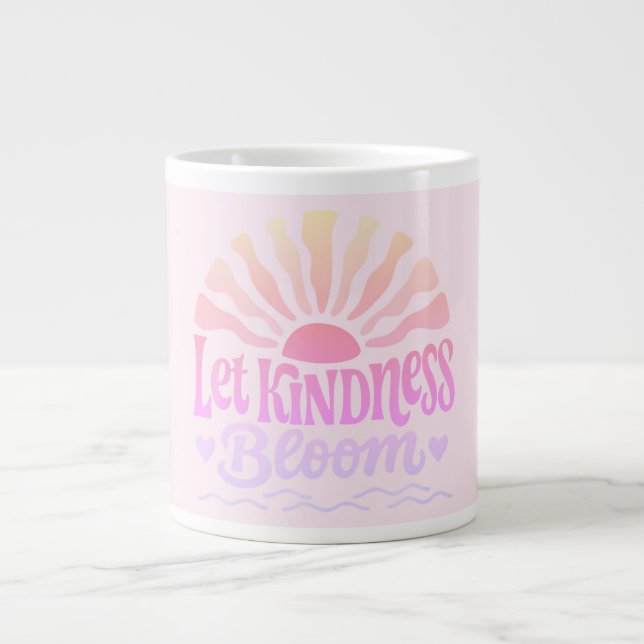 Caneca De Café Grande Deixe a bondade florescer.  (Frente)