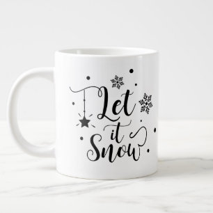 Caneca De Café Grande Deixe nevar/cotação de Natal /Mug
