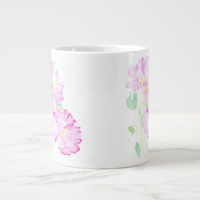 Caneca De Café Grande Delicar Peras Rosa Jumbo Mug (Frente)