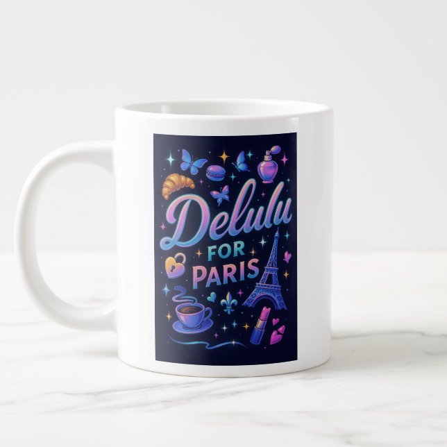 Caneca De Café Grande Delulu para Paris (Esquerda)