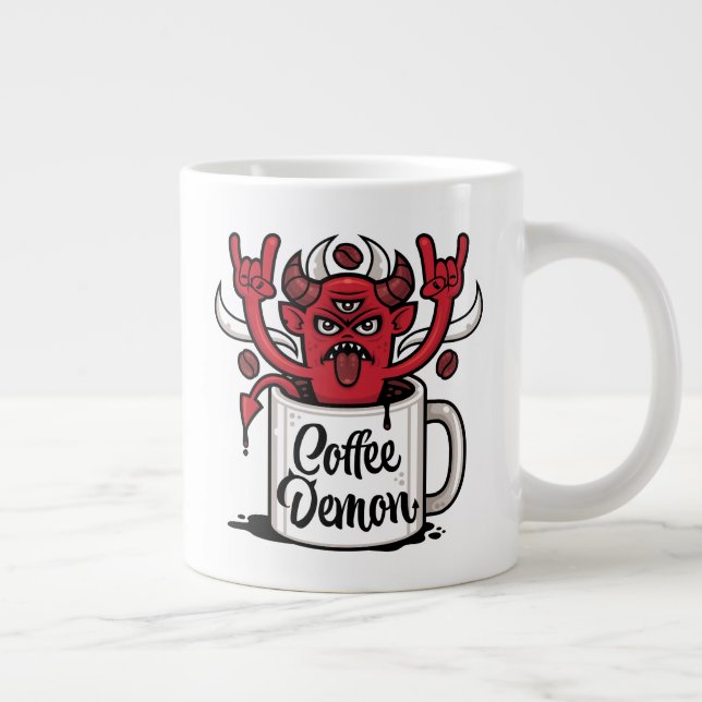 Caneca De Café Grande Demônio do café (Direita)
