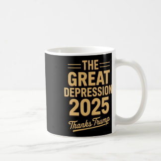 Caneca De Café Grande Depressão 2025 Graças Trump Irônico Polític