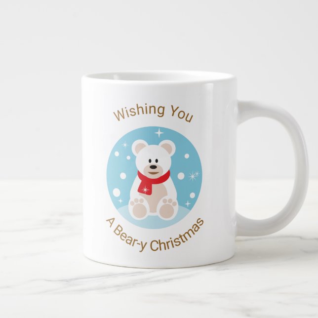 Caneca De Café Grande Desejo-Te Um Natal De Urso (Direita)