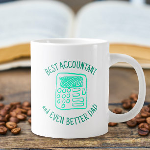 Caneca De Café Grande Desenho da Mão do Calculador Melhor Pai Contabil
