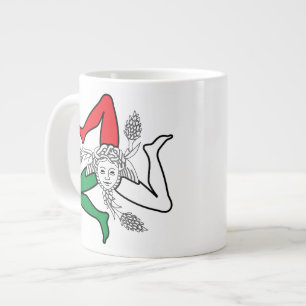 Caneca De Café Grande Desenho da Medusa Trinacria Siciliana