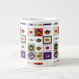 Caneca De Café Grande Desenho de Bule de Chá