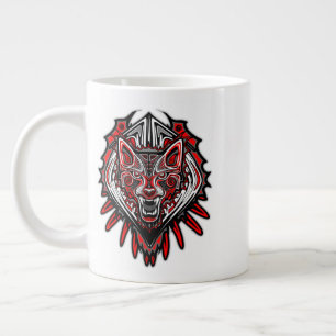Caneca De Café Grande Desenho de Totem Tribal Haida de Lobo