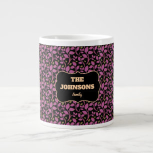 Caneca De Café Grande Desenho personalizado do nome da família botânica 