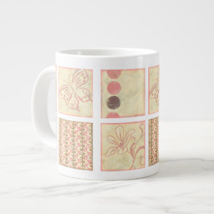 Caneca De Café Grande Desenhos de blocos de madeira rosa por Chariklia Z