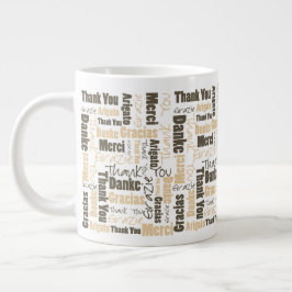 Caneca De Café Grande Desert Color Multilingual Obrigado Palavra Cloud M