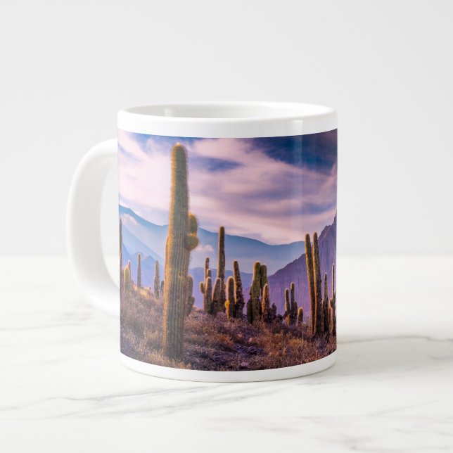 Caneca De Café Grande Desertos | Paisagem Cactus Argentina (Frente Esquerda)