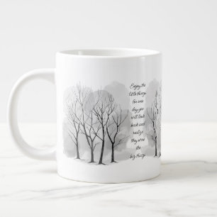 Caneca De Café Grande Desfrute Pequenas Coisas Citação Inspiradora de Vi