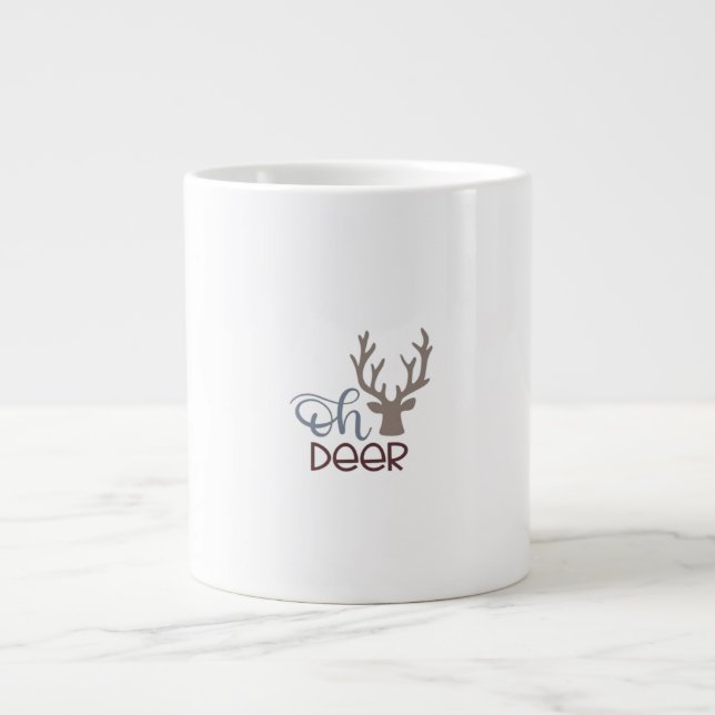 Caneca De Café Grande Design Clássico Retro Oh Deer  (Frente)