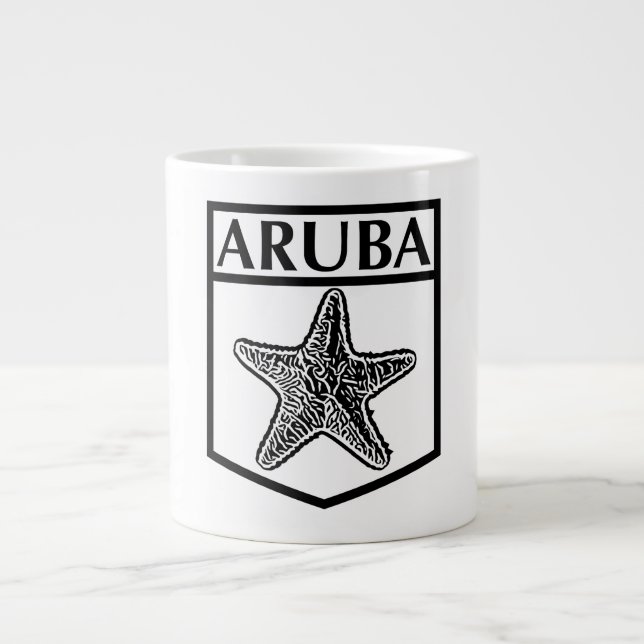 Caneca De Café Grande Design da Ilha de Aruba - Mug Jumbo (Frente)