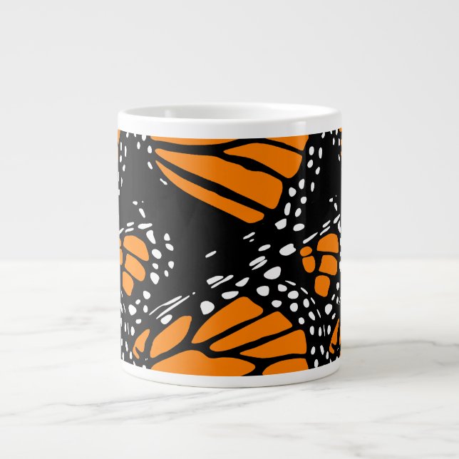 Caneca De Café Grande Design de Borboleta abstrato Monarca (Frente)