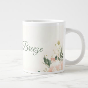 Caneca De Café Grande Design de Casamento de Blush e Breeze - Floral Ele