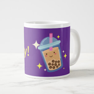 Caneca De Café Grande Design de Chá de Bolha Feliz Fofo