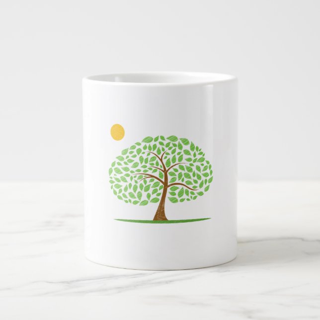 Caneca De Café Grande design de ecologia de carvalho (Frente)