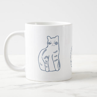 Caneca De Café Grande Design de Gato Elegante