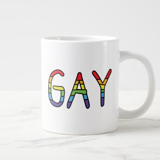 Caneca De Café Grande Design de Gay (Direita)