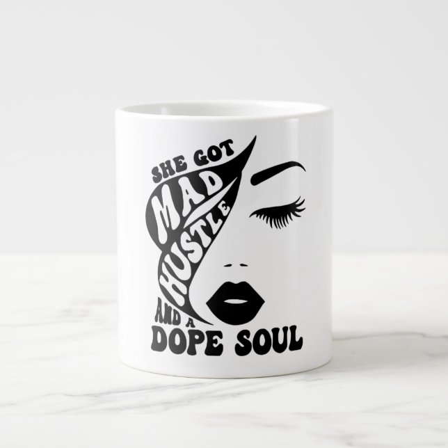 Caneca De Café Grande Design de Hustle natalino para empoderar mulheres  (Frente)