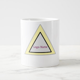 Caneca De Café Grande Design de Logotipo de Triângulo Minimalista