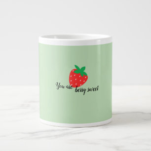 Caneca De Café Grande Design de morango simples