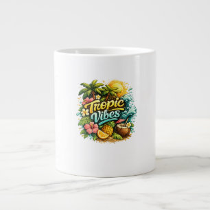 Caneca De Café Grande Design de Paraíso Tropical Tropic Vibes