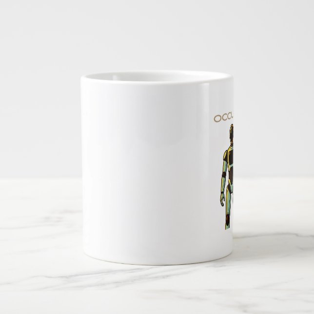 Caneca De Café Grande design de robô humanoide futurista (Frente)