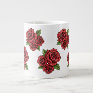Caneca De Café Grande Design de Rosa elegante