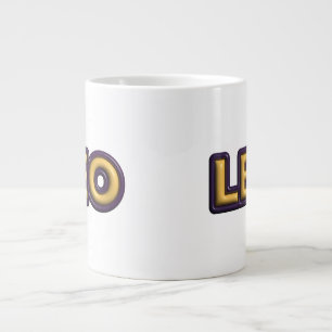 Caneca De Café Grande Design de Texto do Signo de Leão