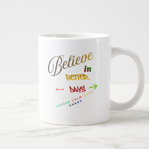 Caneca De Café Grande Design de Texto Minimalista Moderno Motivacional