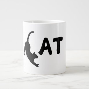 Caneca De Café Grande Design de tipografia de Gato Engraçado