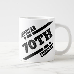 Caneca De Café Grande Design de tipografia feliz de 70