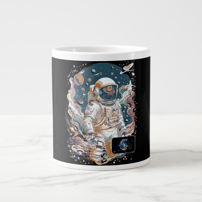 Caneca De Café Grande Design do Astronauta Mundial (Frente)